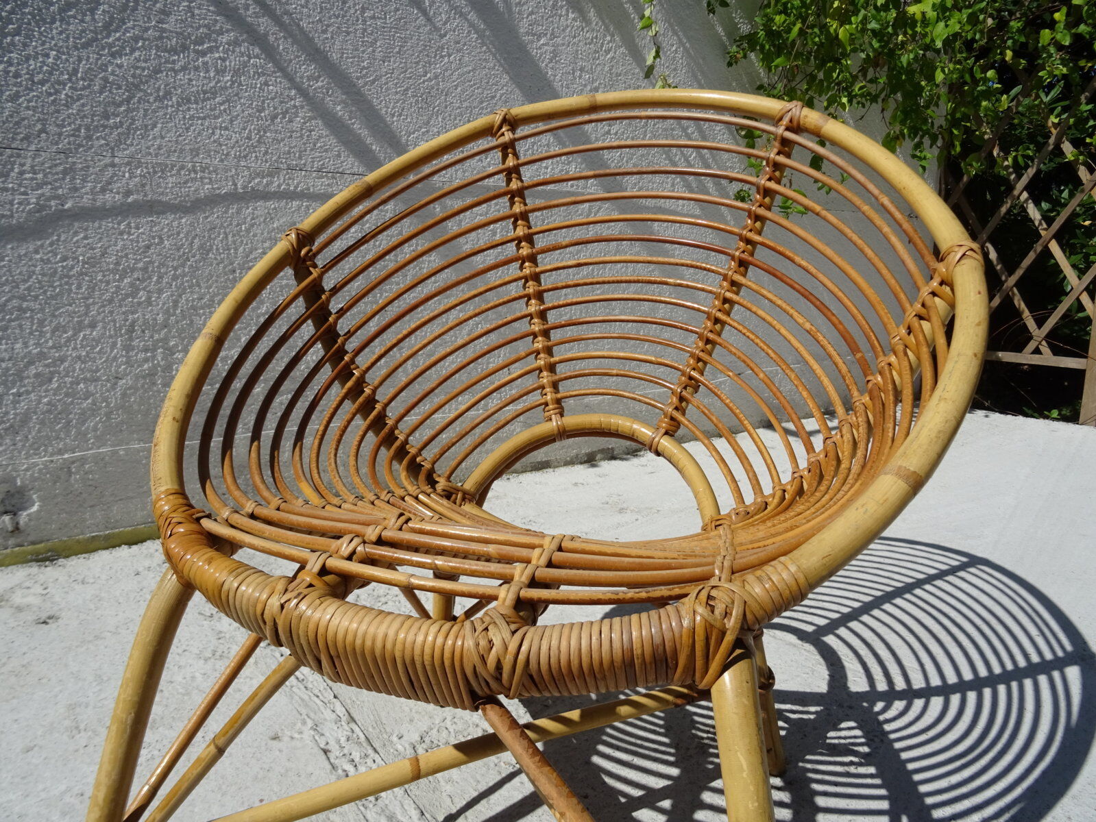 Rattan chair basket