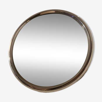 Miroir vintage en inox années 50-60