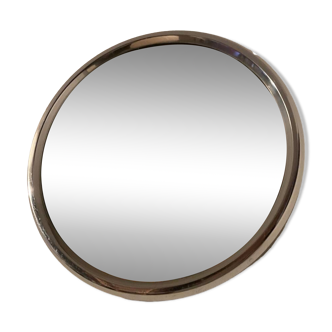 Miroir vintage en inox années 50-60