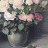 Oil on canvas bouquet of roses still life