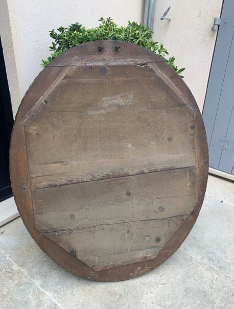 Oval mirror louis XVl with gilded cartouch, napoleon lll, XlXth high 106 cm