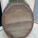 Oval mirror louis XVl with gilded cartouch, napoleon lll, XlXth high 106 cm