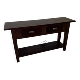 Console side table in solid wood