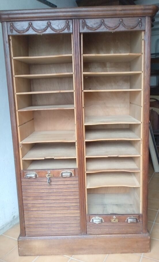 Double curtain binder of solid oak notary 1930