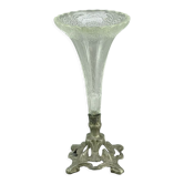 Soliflore in glass pressed on a regulated Art Nouveau base