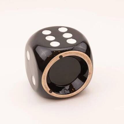 Black die-shaped pot 12 by 12.