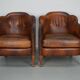 Vintage Dutch Cognac-Coloured Leather Club Chair, Lot of 2