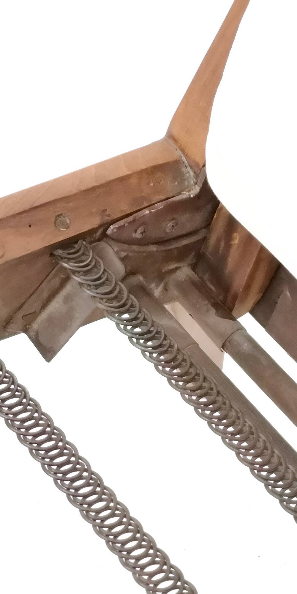 Reclining Armchair with Cherry Frame and White Velvet Upholstery, Italy