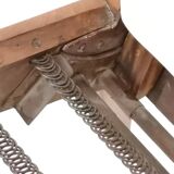 Reclining Armchair with Cherry Frame and White Velvet Upholstery, Italy