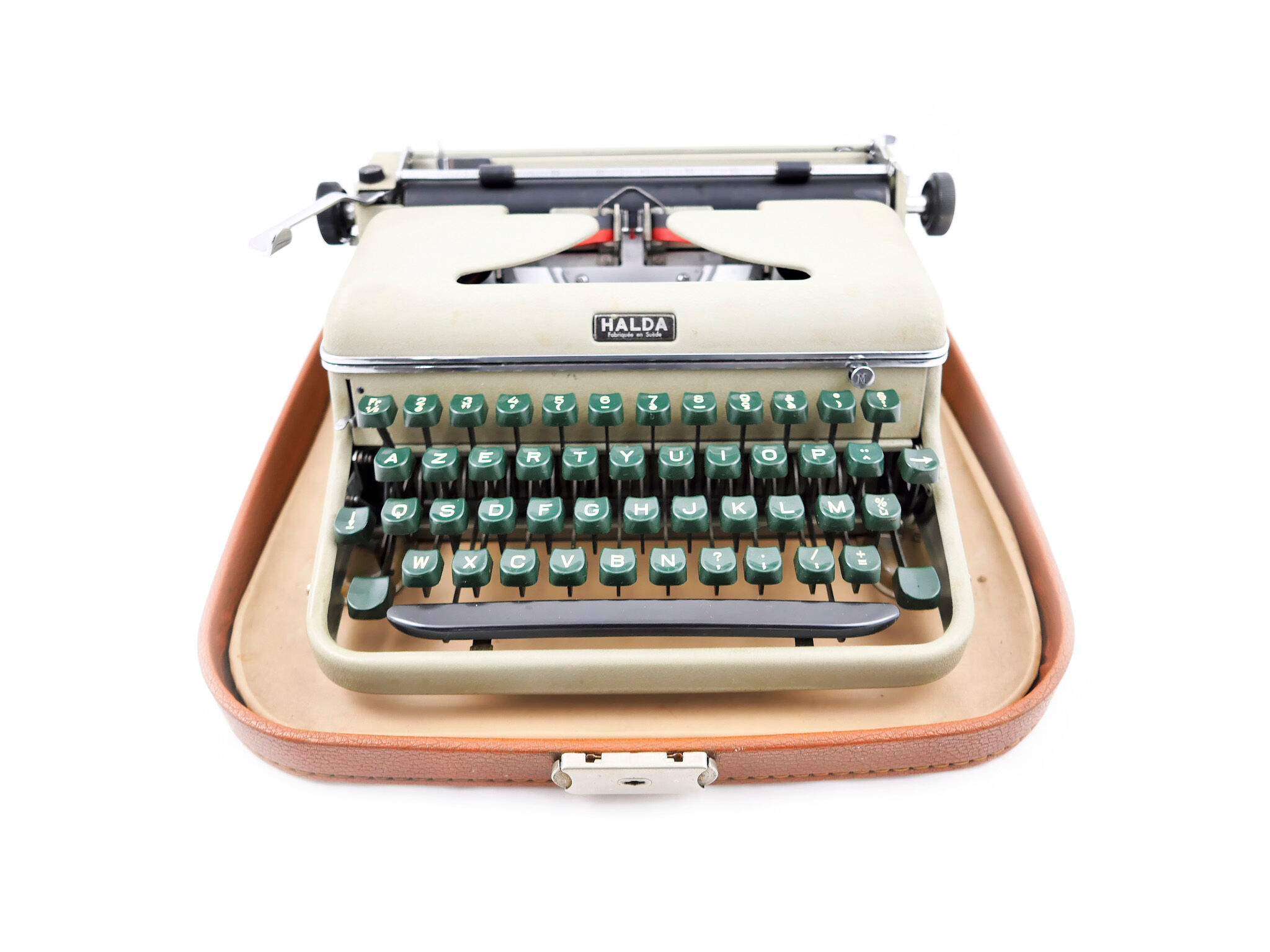 Machine à écrire Halda Kaki portable 1958 vintage