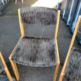 6 chaises ancienne vintage design scandinave pieds compas