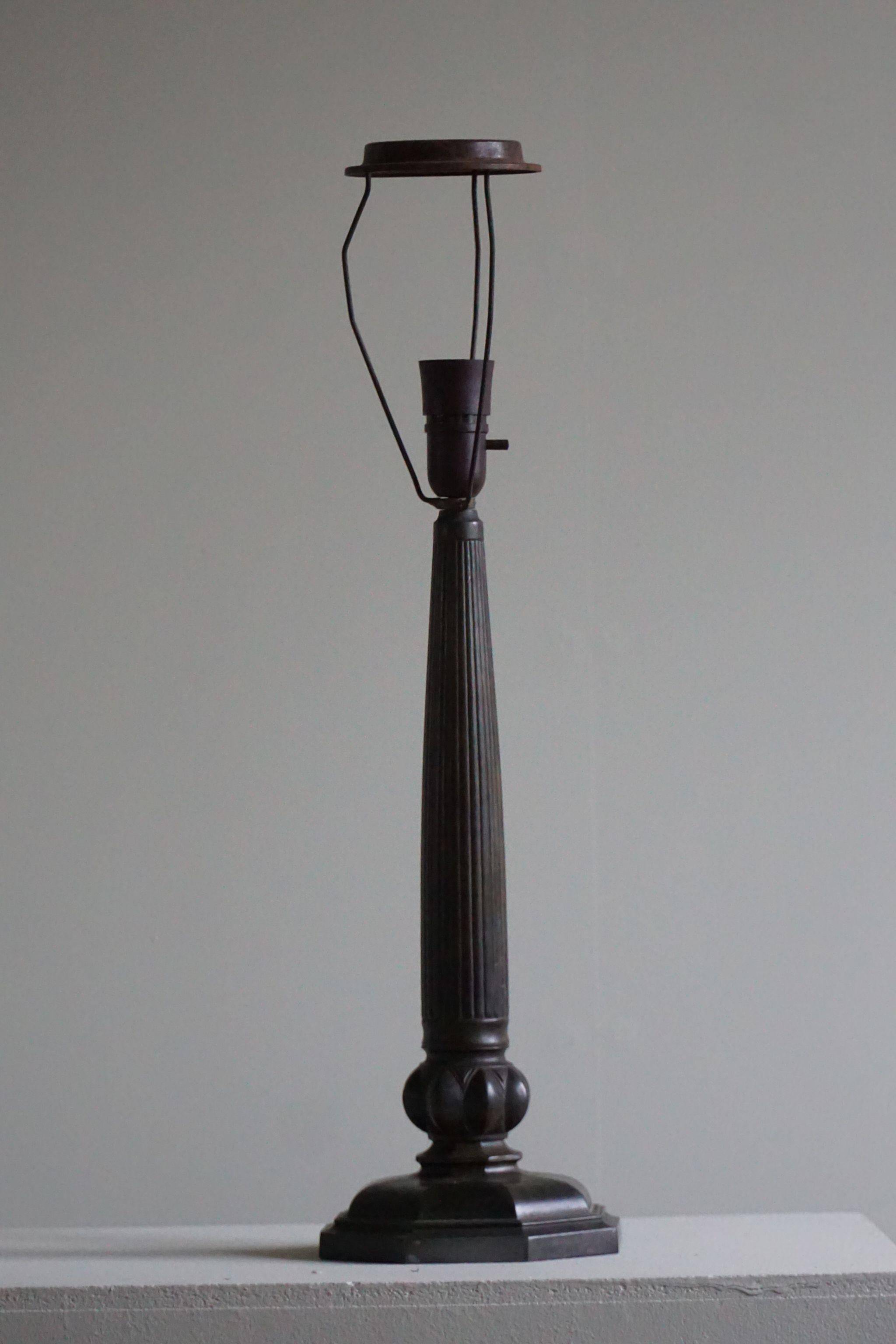 Rare Danish Art Nouveau table lamp by Just Andersen in Diskometal, Model 2288, 1920 (Set of 2)