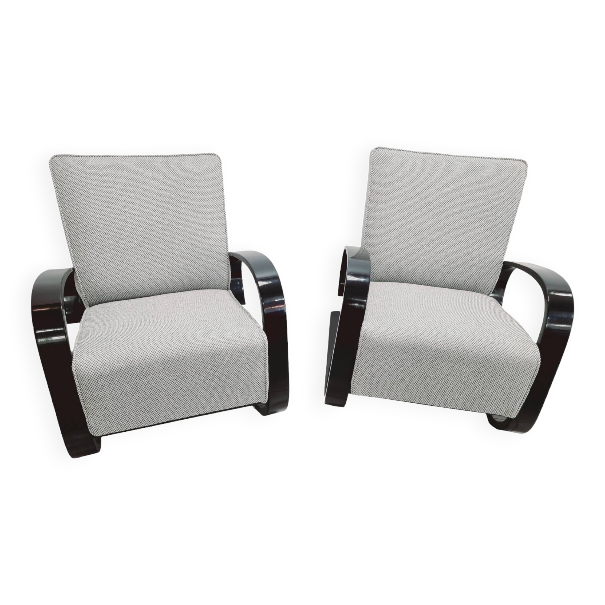 Pair of stunning Art Deco cantilever armchairs by M. Navratil, 1930s Czechoslovakia