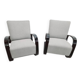 Pair of stunning Art Deco cantilever armchairs by M. Navratil, 1930s Czechoslovakia