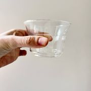 Vintage Jena Borosilicate Glass Tea Cups Set of 6 + Saucers,  GDR, 1960s