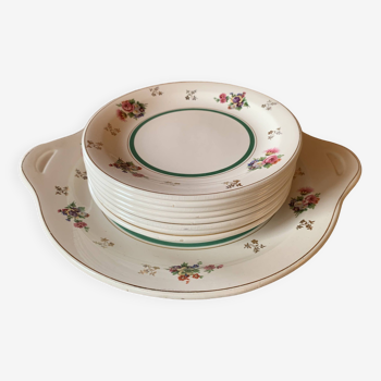 Salins vintage floral dessert service