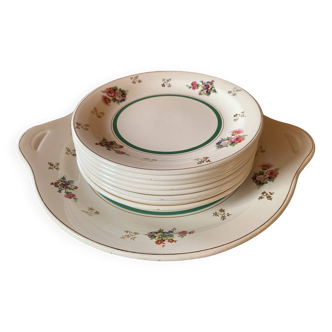 Salins vintage floral dessert service