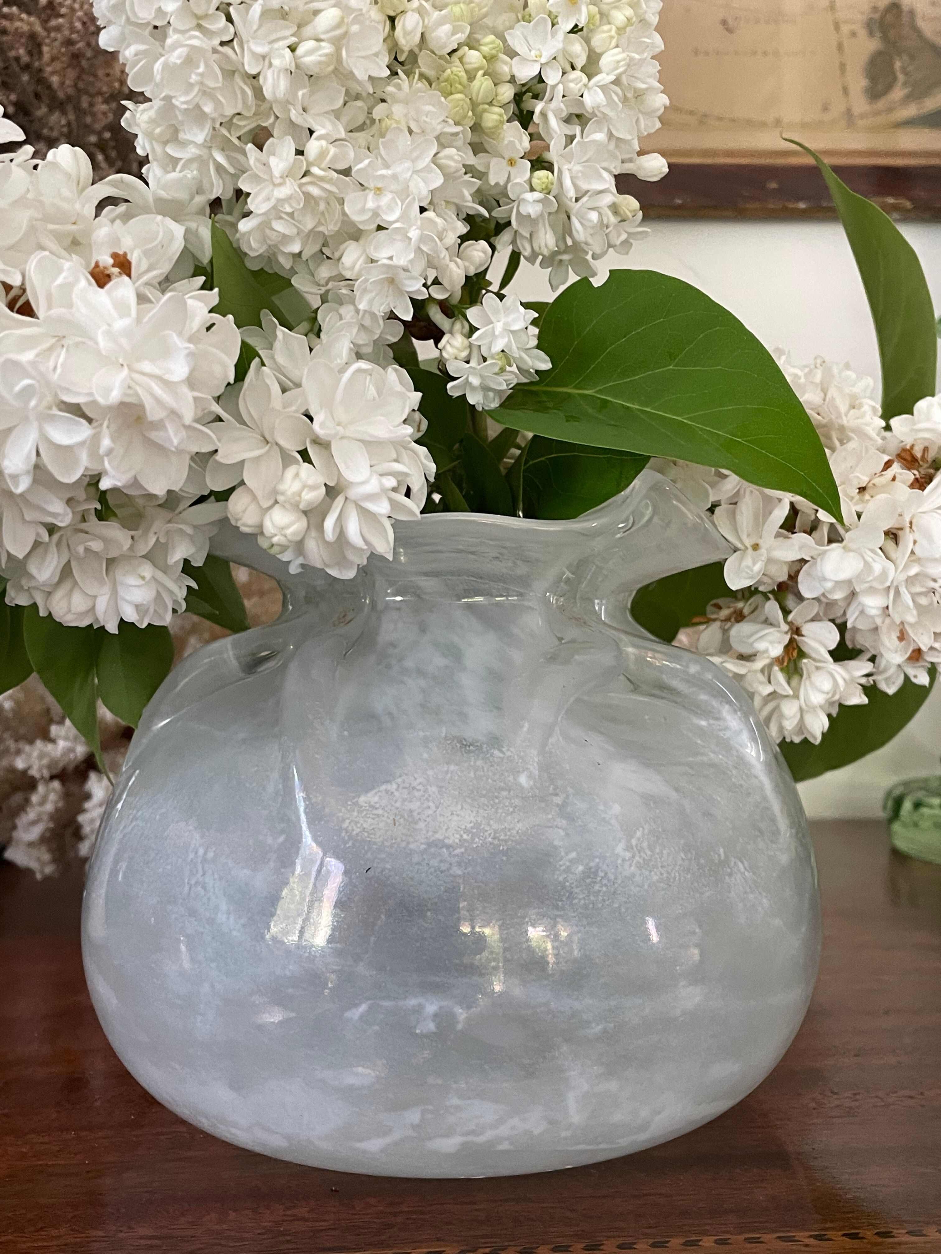 handmade blown glass ball vase Maure Vieil