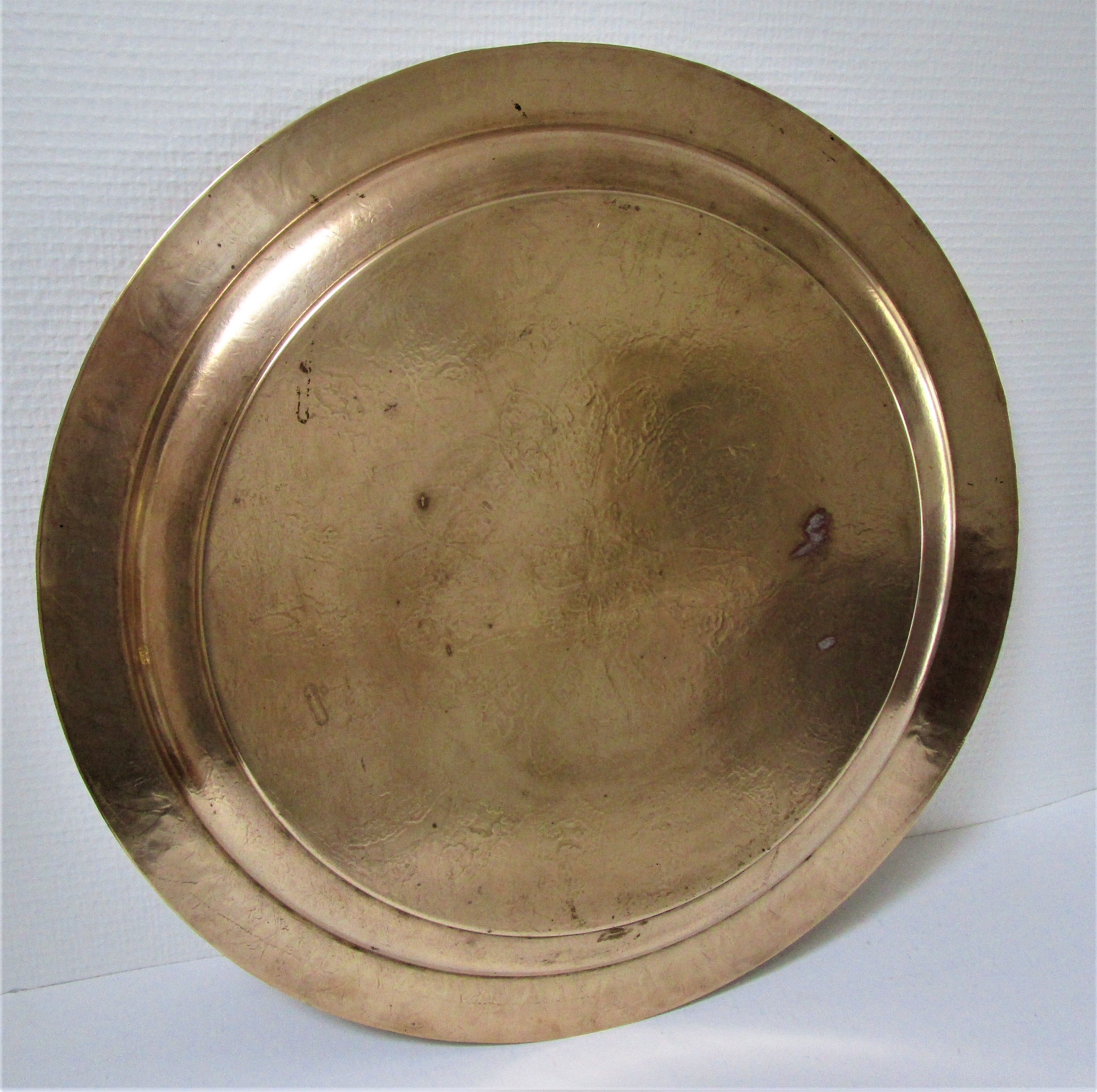 Algerian brass tray vintage mid 20th century