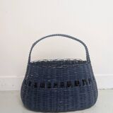 Blue wicker basket