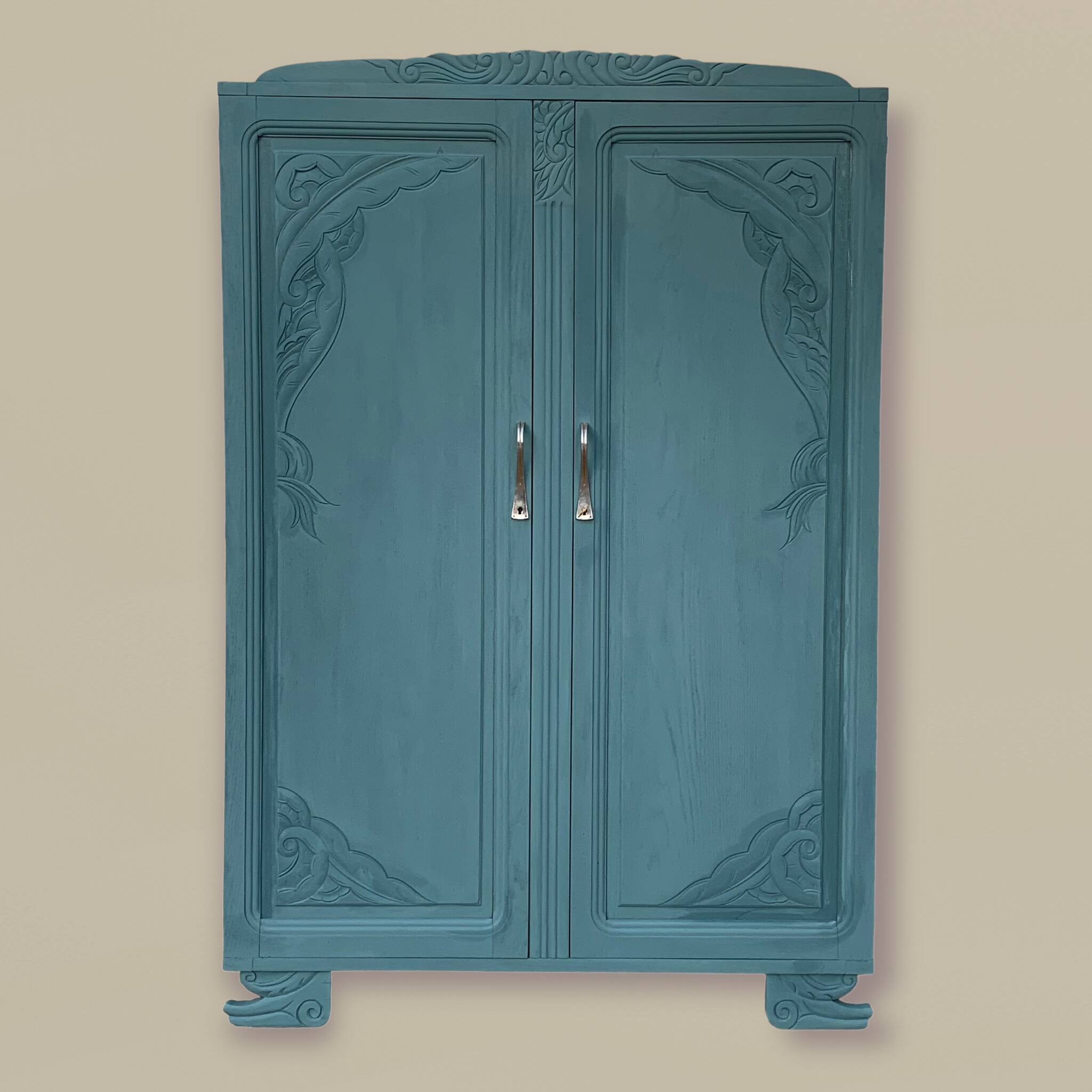 Parisian art deco wardrobe blue gray 1930