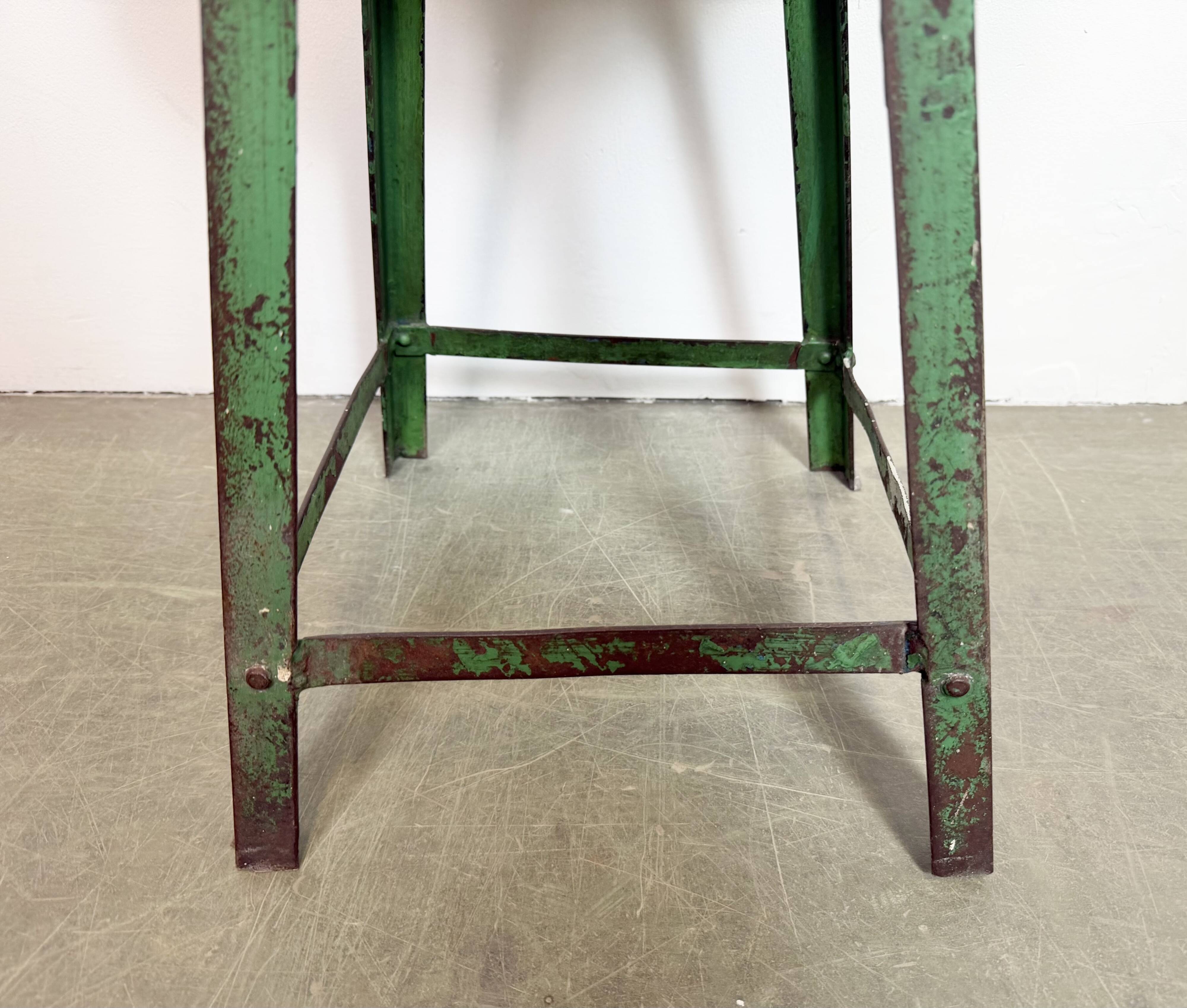 Green Industrial Workshop Stool, 1960s