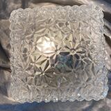 Vintage square molded glass ceiling light