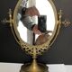 Gilded bronze table mirror