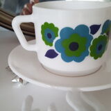 3 large Lotus Arcopal coffee cups