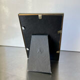 Vintage Silver & Grey Metal Picture Frame convex glass