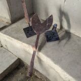 Pair of hay cutters on stands