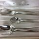 Ercuis silver metal, birth or baptism cutlery box