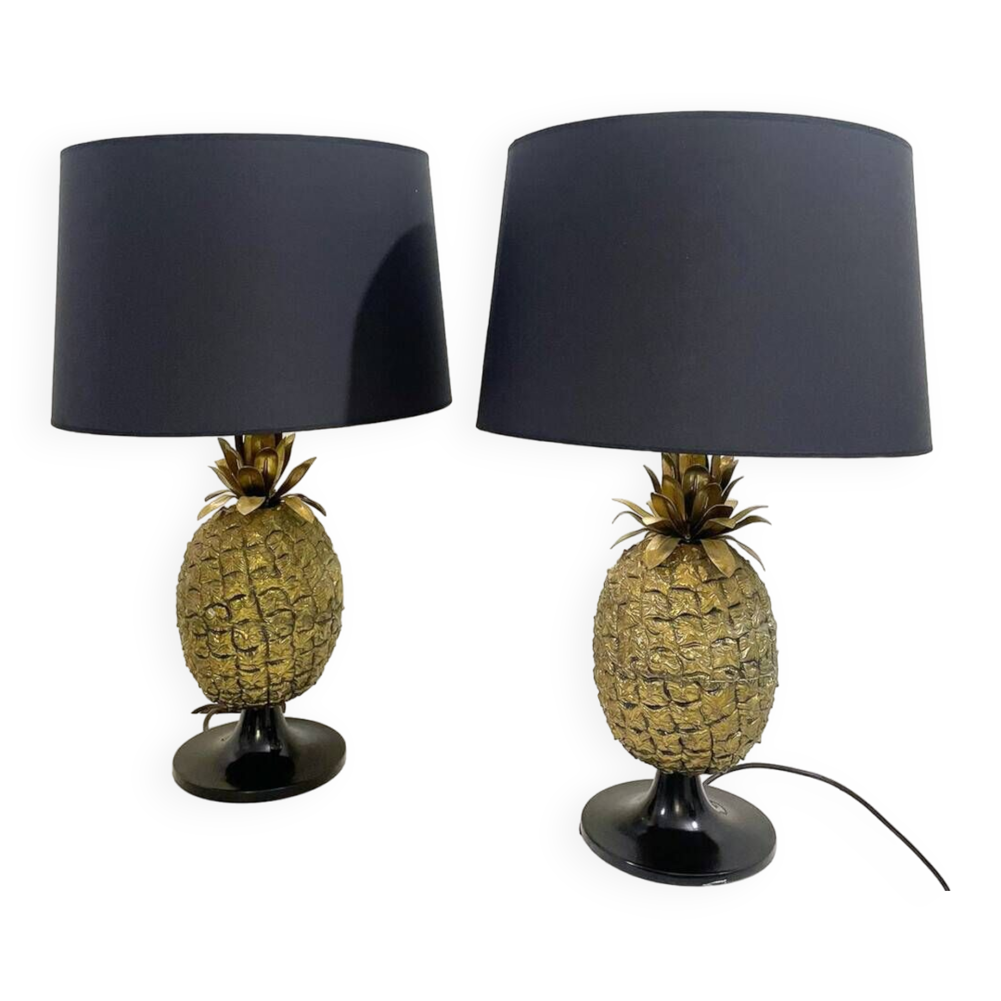 Pair Of Brass Pineapple Table Lamps