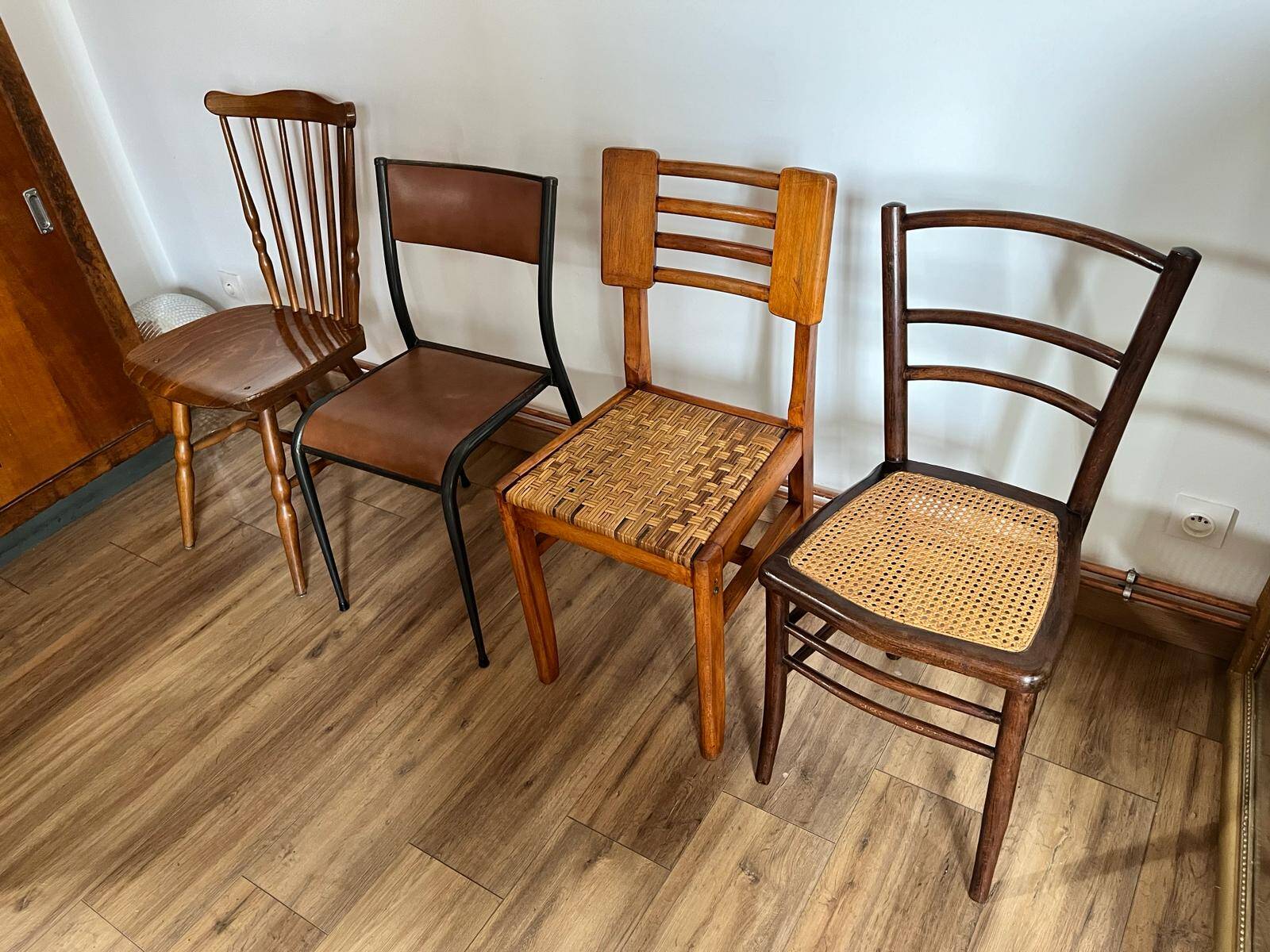 Set of 4 mismatched chairs