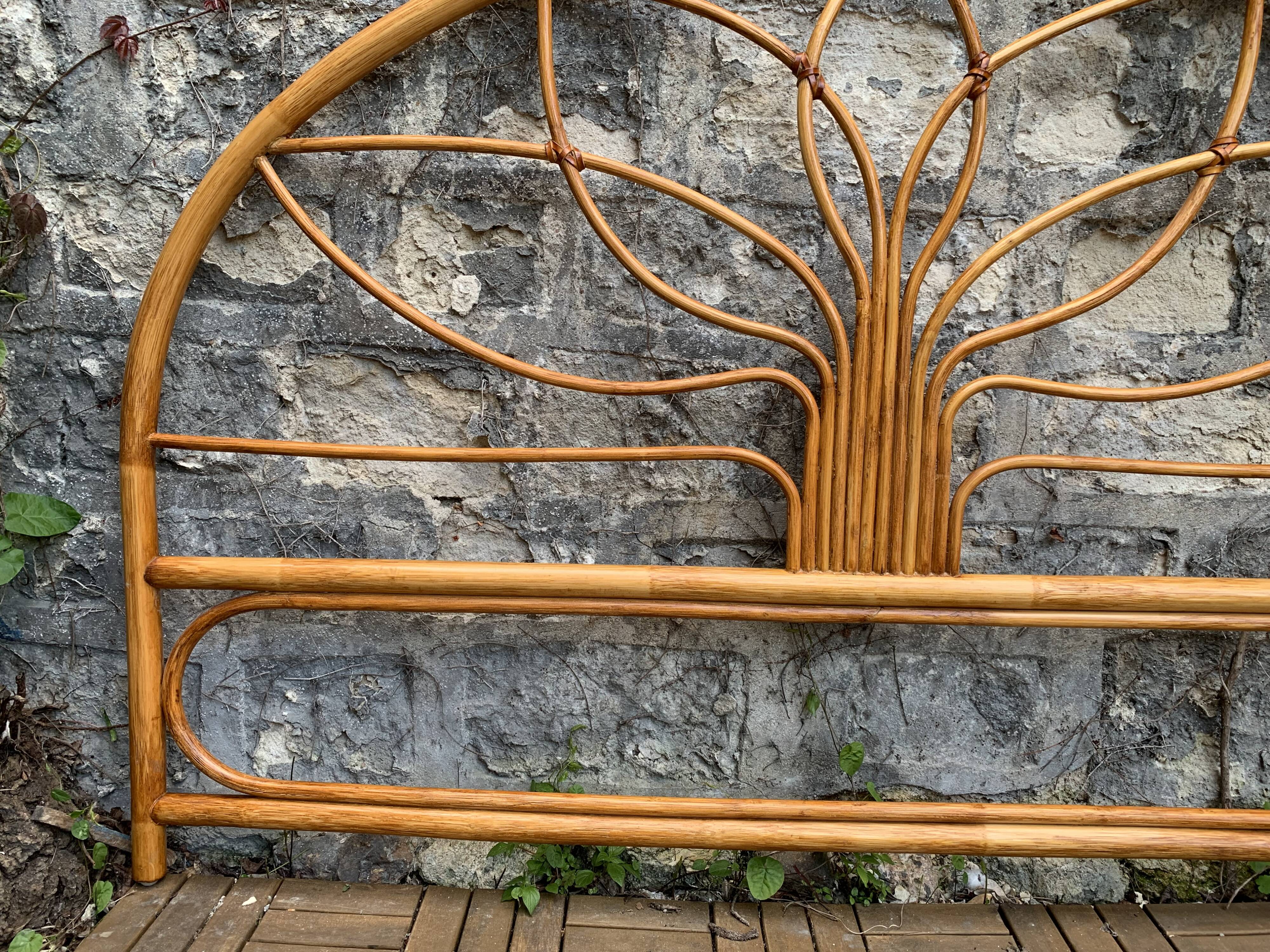 Vintage rattan headboard 1970 140cm