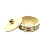 Jean Robj, Art Deco white and gold ceramic box, Robj Paris, France 1930s