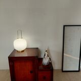 Small vintage Roche Bobois piece of furniture in Asian-style wood.