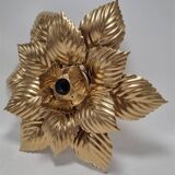 Pair of Masca flower wall lights in gold metal