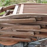 4 teak comb chairs