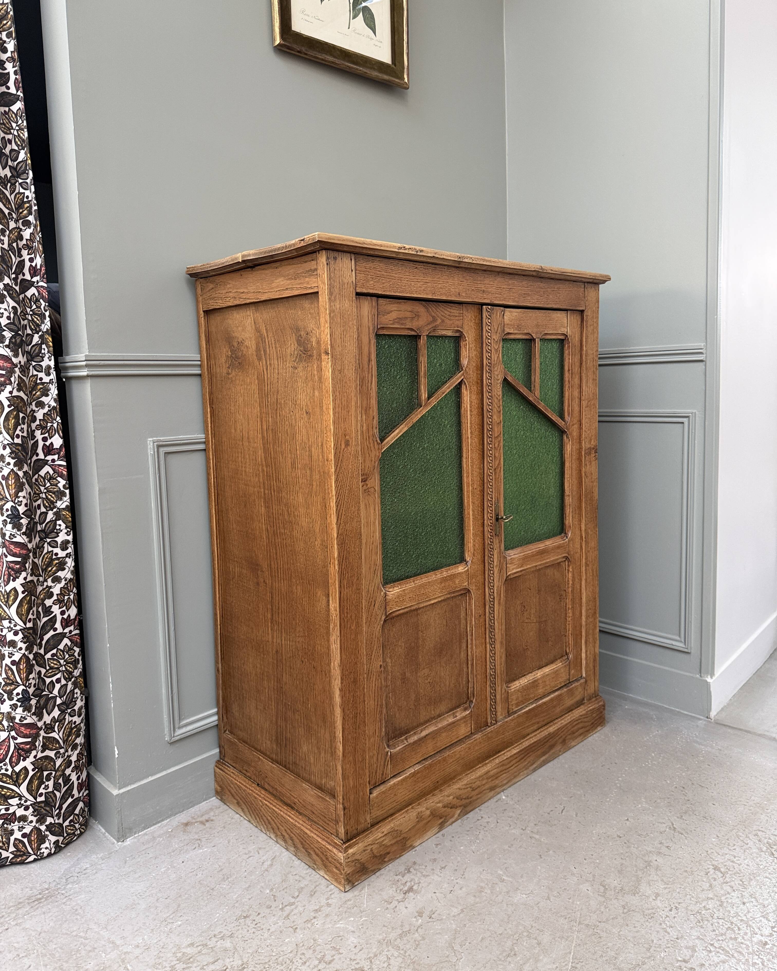 Art Deco glass-fronted oak sideboard (renovated)