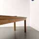 Solid oak farmhouse table, square legs.