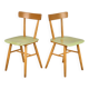 Set of 2 Beech Chairs, 1960s, Czechoslovakia