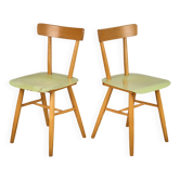 Ensemble de 2 chaises en hêtre, années 1960, Tchécoslovaquie