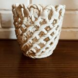 Woven earthenware pot