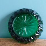 Green glass ashtray