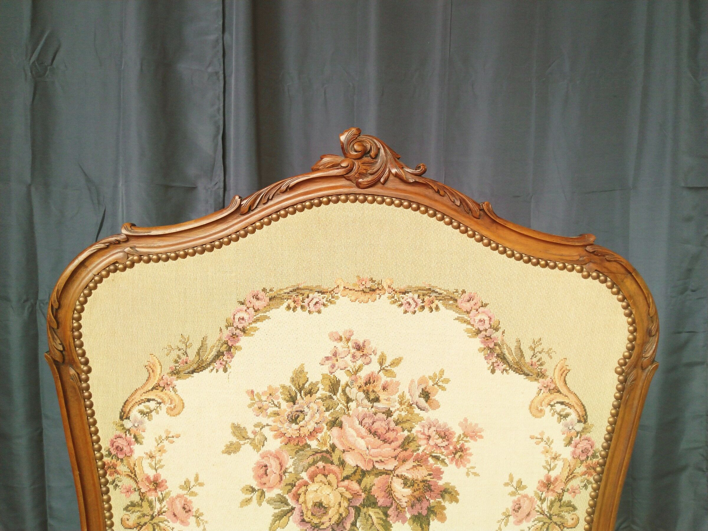 Louis XV Rocaille style firewall in walnut