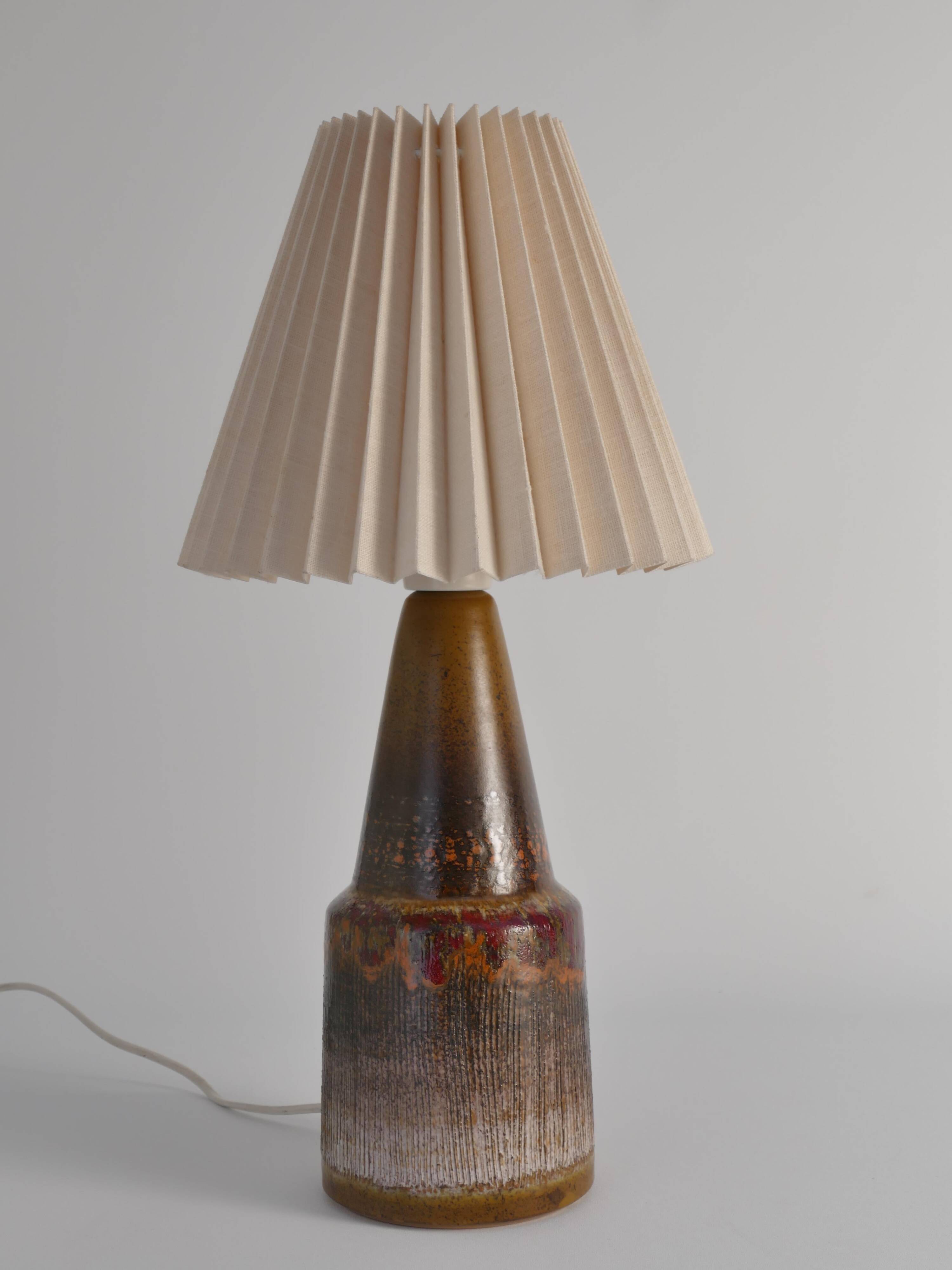 Unique Scandinavian Modern Brutalist Ceramic Table Lamp by Tilgmans, Sweden
