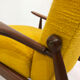 Scandart high back yellow bouclé armchair 60s 70s midcentury vintage retro ercol