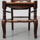 Rustic Oak Ladder-Back Chair with Rush Seat and Cabriole Front Legs, France