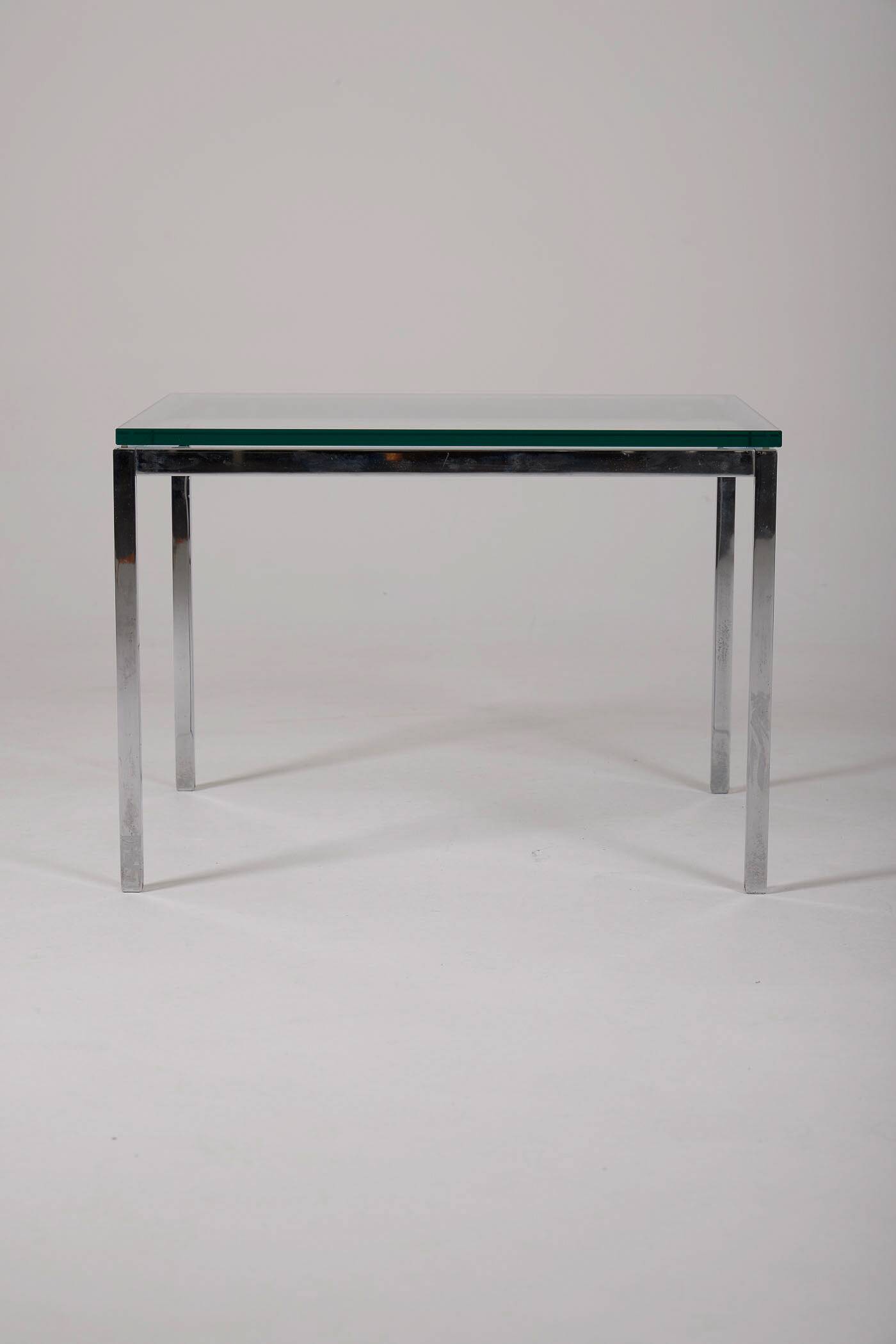 Knoll metal and glass coffee table